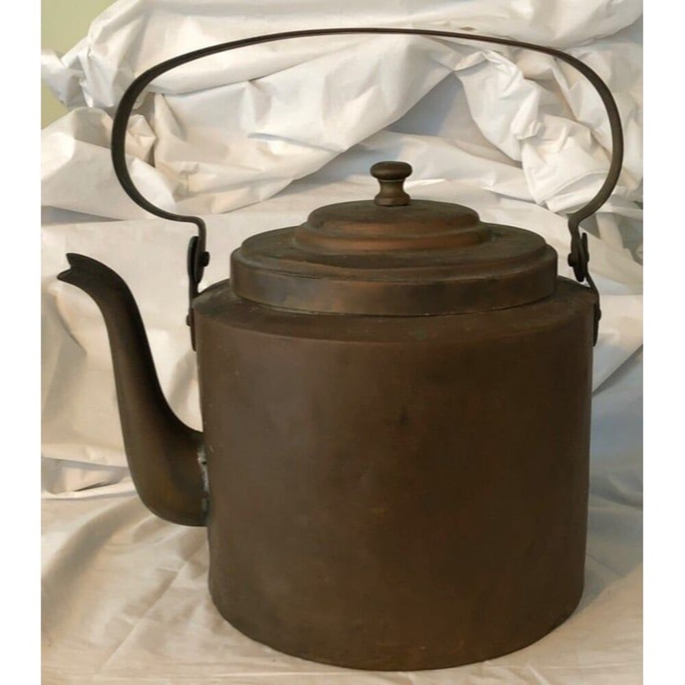 Vintaage Hammered Copper Tea Kettle 9.5" Tall By 7.75" Diameter